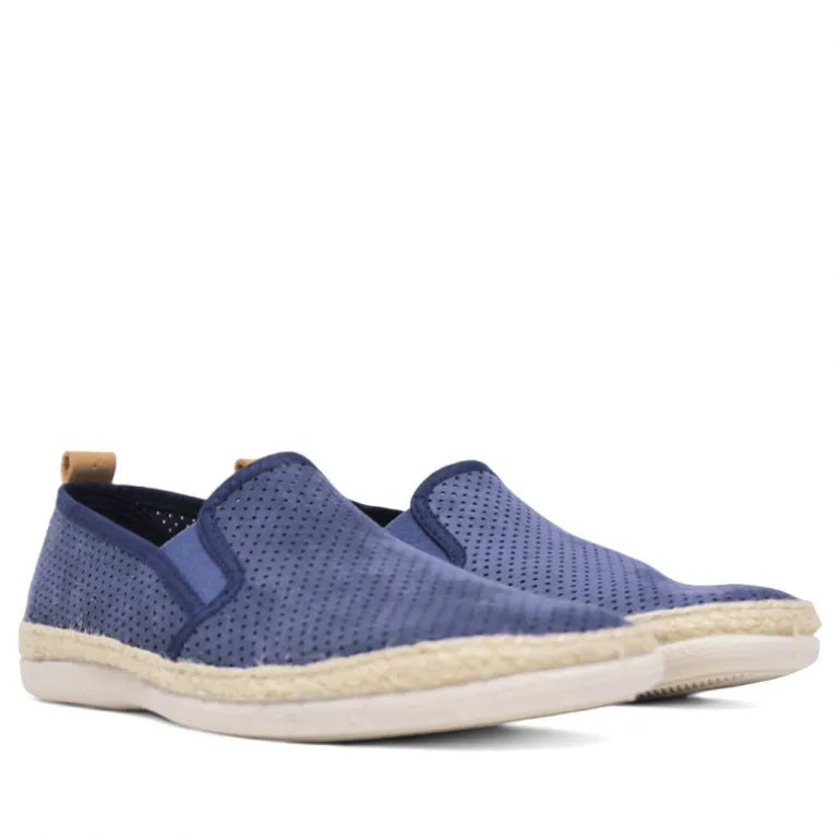 Alpargatas Lobo para hombre azules marino perforadas