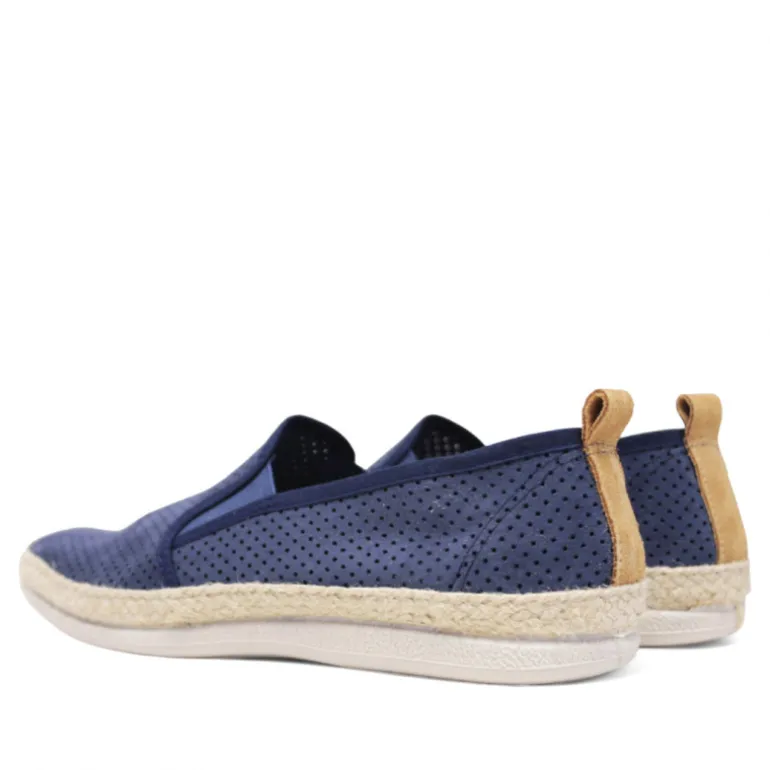 Alpargatas Lobo para hombre azules marino perforadas