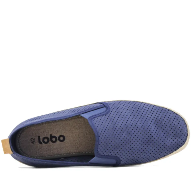 Alpargatas Lobo para hombre azules marino perforadas