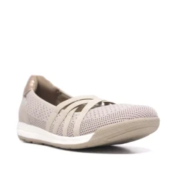 Bailarinas Owel brisbane beige con trasera metalizada y tiras elásticas