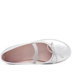 Bailarinas plateada con lazo tipo mercedita