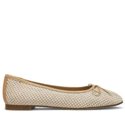 Bailarinas Redlove berta con material texturizado en beige y marrón
