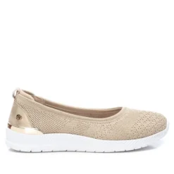Bailarinas Xti beige con detalles metalizados y suela deportiva