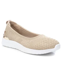 Bailarinas Xti beige con detalles metalizados y suela deportiva