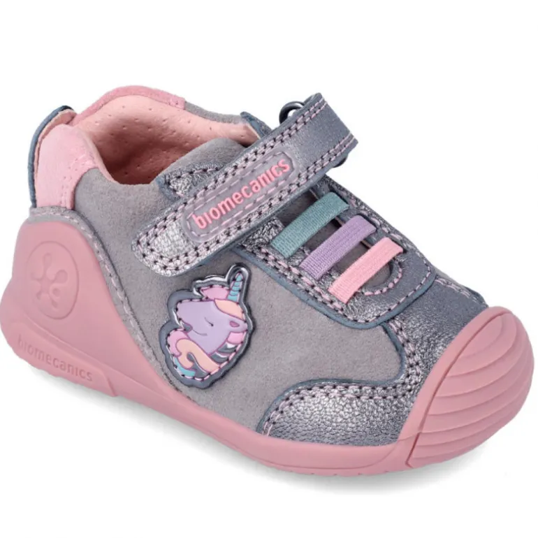 Biomecanics para niña grises con unicornio