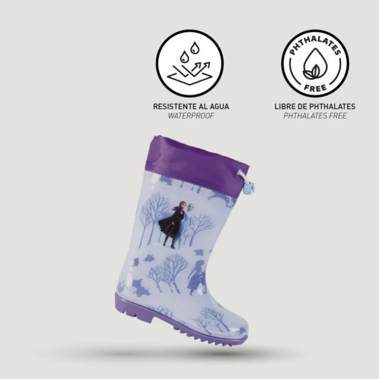 Botas agua Cerda frozen II azules con Elsa y Anna