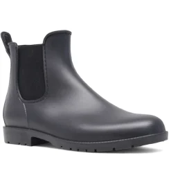 Botas agua estilo chelsea en negro con tirador trasero