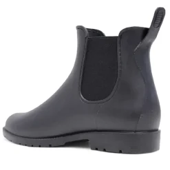 Botas agua estilo chelsea en negro con tirador trasero