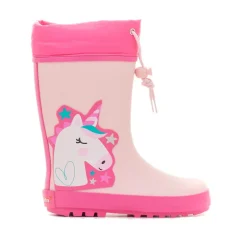 Botas agua rosas con unicornio