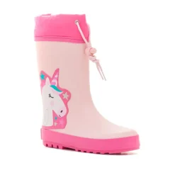 Botas agua rosas con unicornio