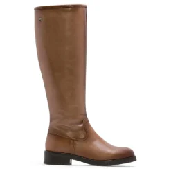BOTAS ALTAS DE PIEL TAUPE CON CREMALLERA ELBA PORRONET