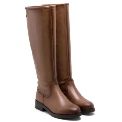BOTAS ALTAS DE PIEL TAUPE CON CREMALLERA ELBA PORRONET