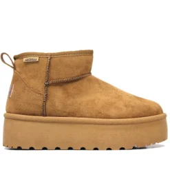 Botas australianas bajos con plataforma alta marrones