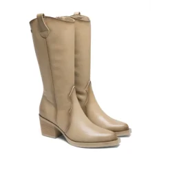 BOTAS COWBOY DE PIEL CAMEL CON CREMALLERA HELGA PORRONET