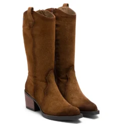 BOTAS COWBOY DE PIEL CUERO CON CREMALLERA HILDA PORRONET