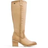BOTAS DE PIEL CAMEL CON CREMALLERA JEMMA PORRONET