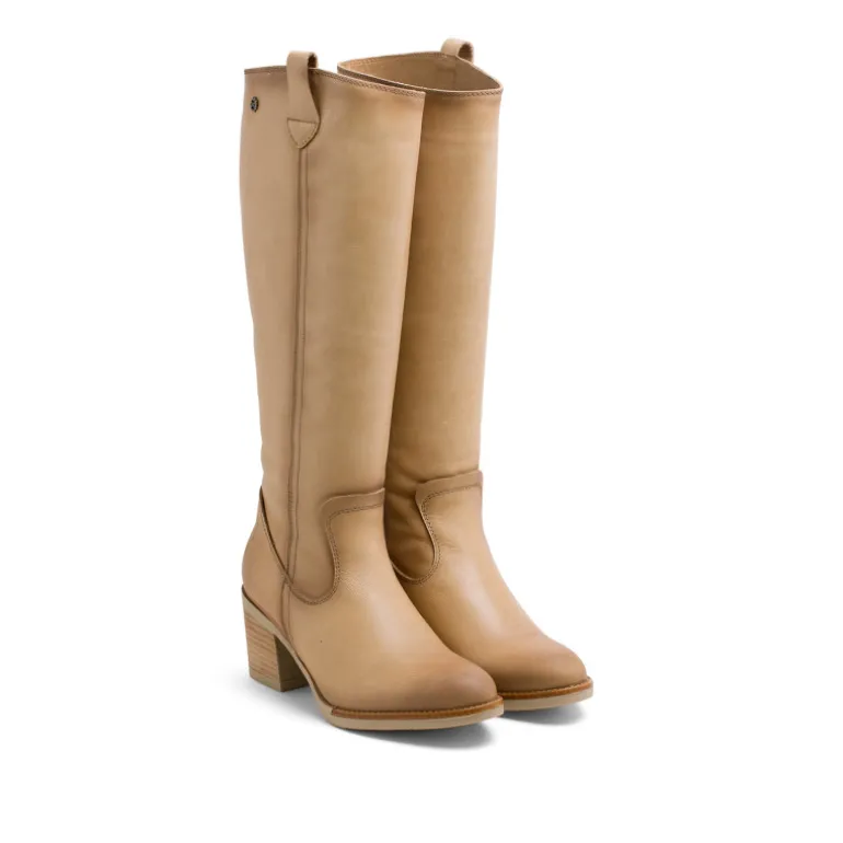BOTAS DE PIEL CAMEL CON CREMALLERA JEMMA PORRONET