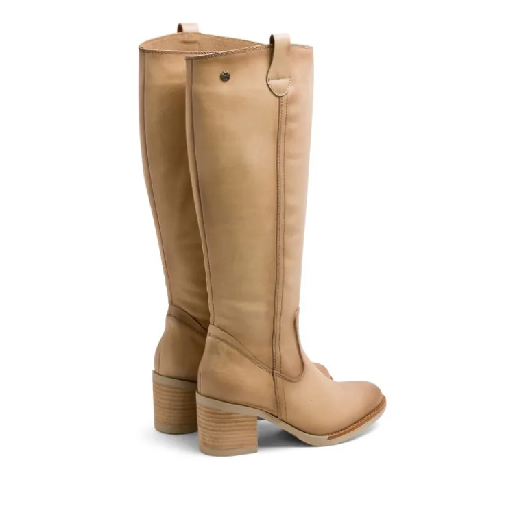 BOTAS DE PIEL CAMEL CON CREMALLERA JEMMA PORRONET