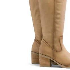BOTAS DE PIEL CAMEL CON CREMALLERA JEMMA PORRONET
