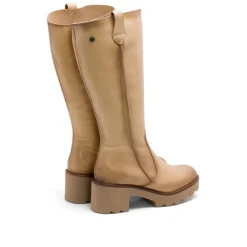 BOTAS DE PIEL CON CREMALLERA CAMEL MAYRA PORRONET