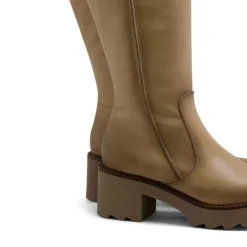 BOTAS DE PIEL CON CREMALLERA CAMEL MAYRA PORRONET