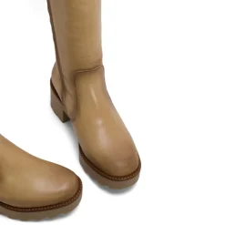 BOTAS DE PIEL CON CREMALLERA CAMEL MAYRA PORRONET