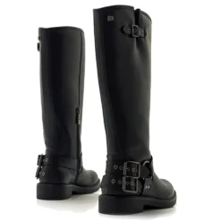 Botas planas Mustang 59563 bruna estilo biker