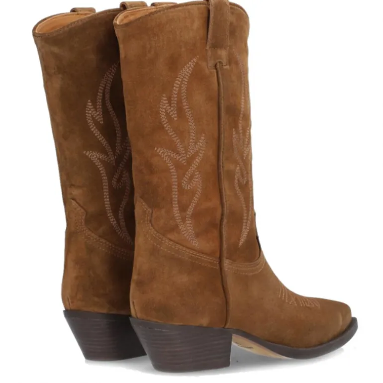 Botas tacón Alpe western cuero bordadas
