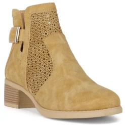 Botines Chika 10 troquelado con hebilla marrones