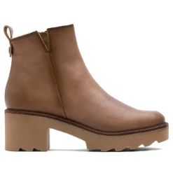 BOTINES DE PIEL CON CREMALLERA TAUPE MILA PORRONET
