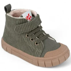 Botines Garvalin 241321 de pana verde con suela caramelo