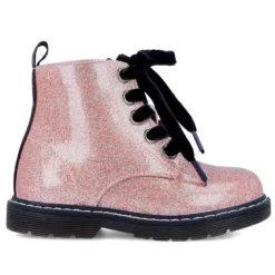 Botines Garvalin 241341 estilo militar de glitter rosa