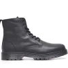 Botines Lobo helm de piel negras con cordones