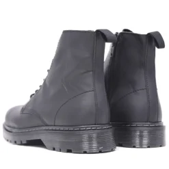 Botines Lobo helm de piel negras con cordones