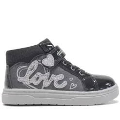 Botines love negros y grsies con brillantina