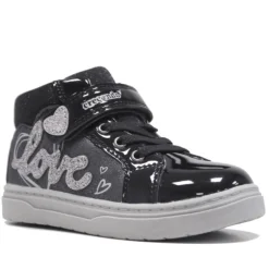 Botines love negros y grsies con brillantina