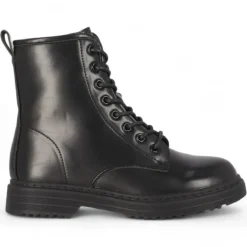 Botines planos Chika 10 Filadelfia estilo militar con suela track y cordones
