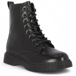 Botines planos Chika 10 Filadelfia estilo militar con suela track y cordones