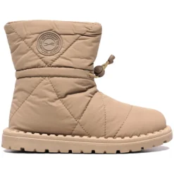 Botines planos marrones acolchados con caña ajustable