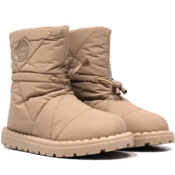 Botines planos marrones acolchados con caña ajustable