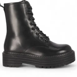 Botines plataforma Chika 10 Orlando estilo militar con cordones y cremallera