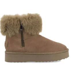 Botines plataforma Gioseppo taupe estilo australianas de piel mendon