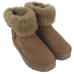 Botines plataforma Gioseppo taupe estilo australianas de piel mendon