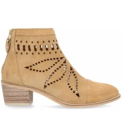 Botines tacón Alpe marrones camello de piel