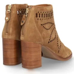 Botines tacón Alpe marrones cuero de piel