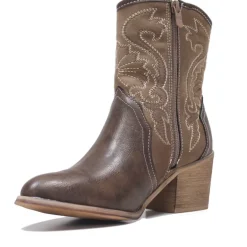 Botines tacón Chika 10 marrones tip cowboy