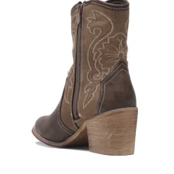Botines tacón Chika 10 marrones tip cowboy