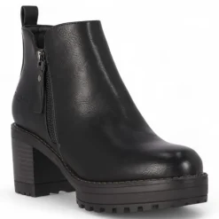 Botines tacón Chika 10 Pilar negros con doble cremallera lateral