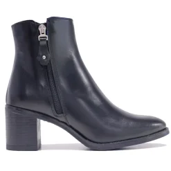 Botines tacón Redlove taylor negras de piel con cremallera