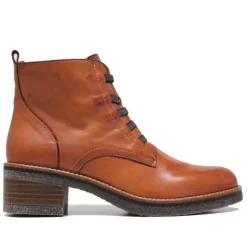 Botines tacón Suite009 marrones de piel con cordones elásticos
